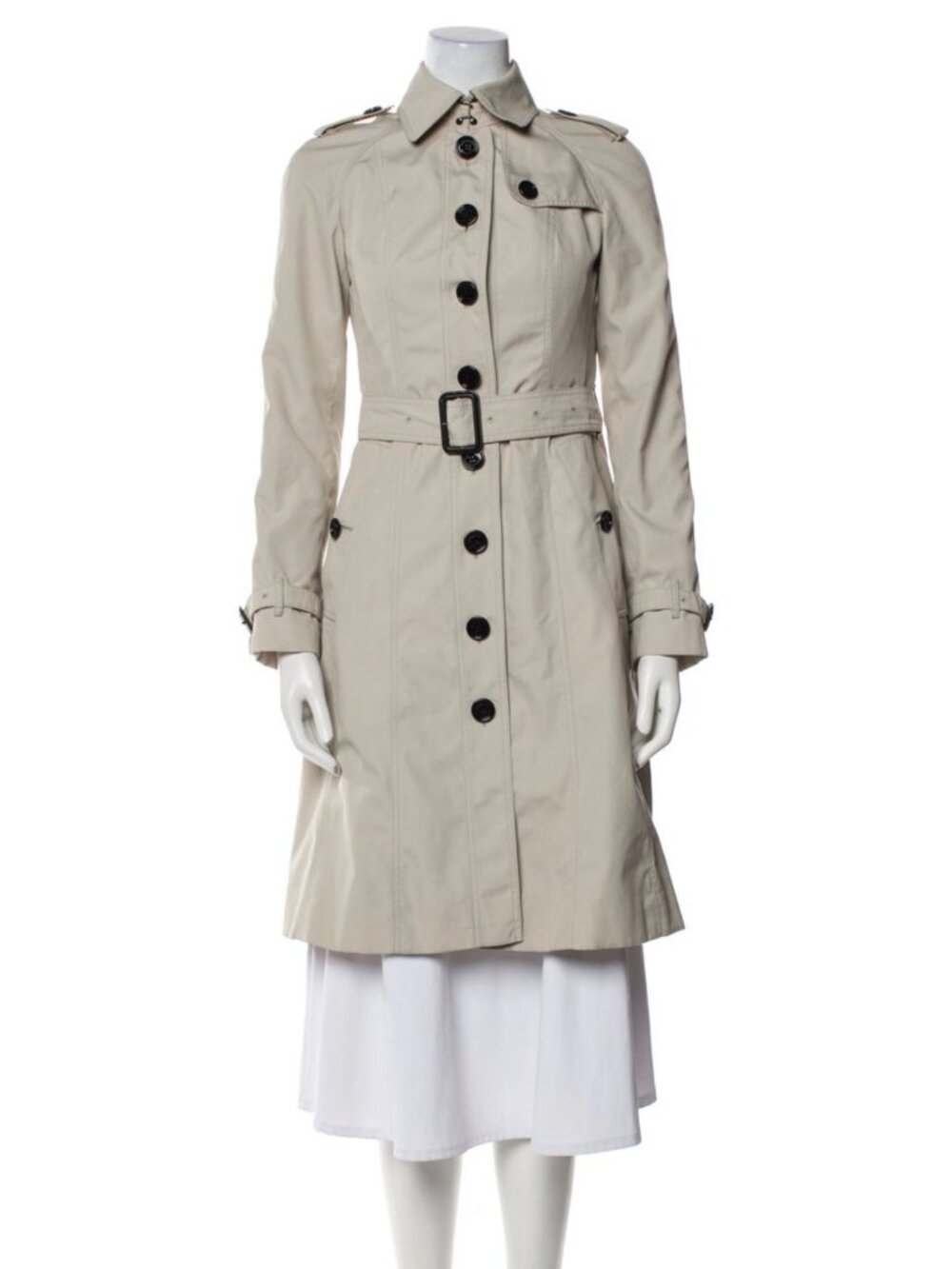 Burberry Belted Trench Coat Beige Nova Check Lining Classic Size XS